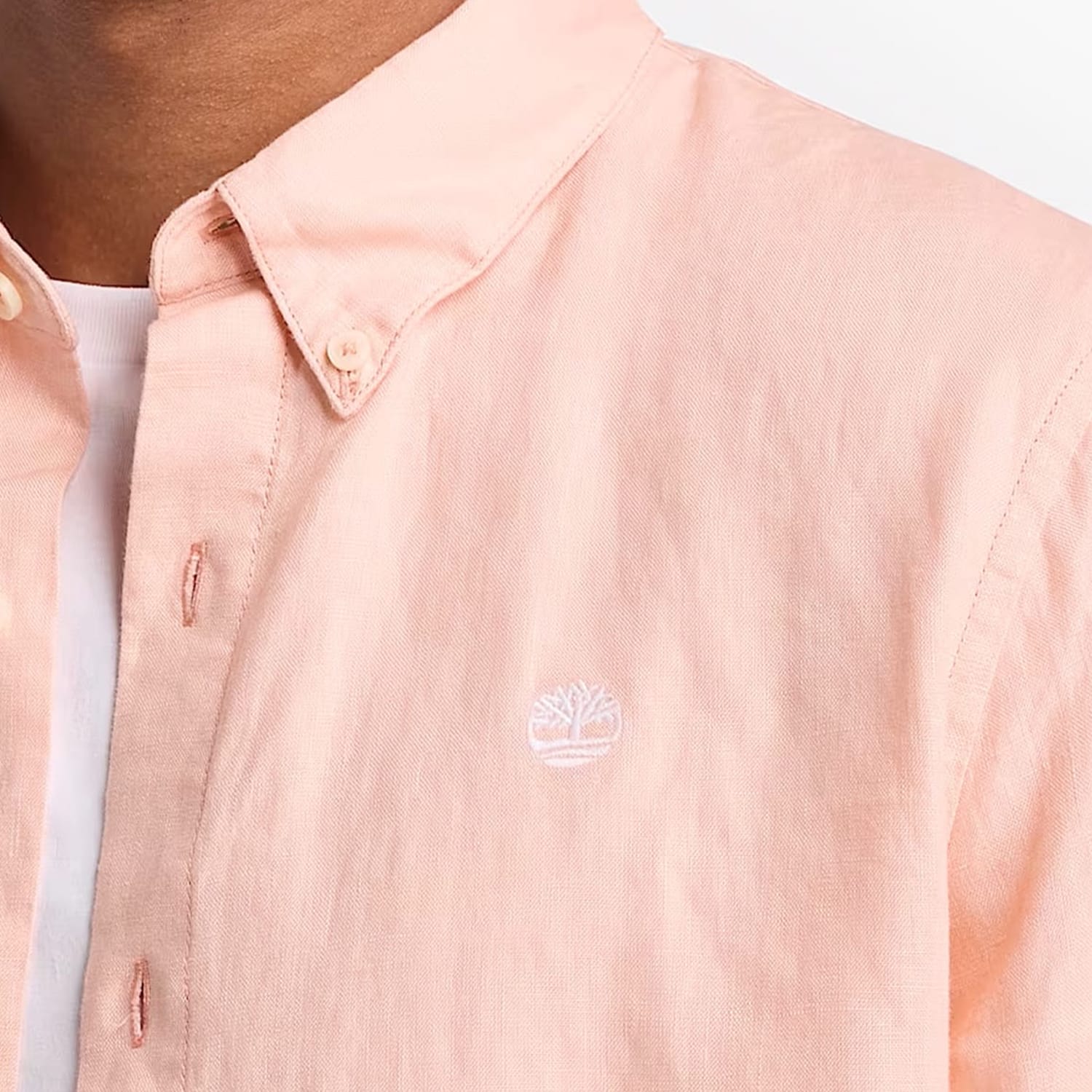 Men Shirts A2DC3 Pink Linen Timberland Men Shirts A2DC3 Pink Linen Timberland