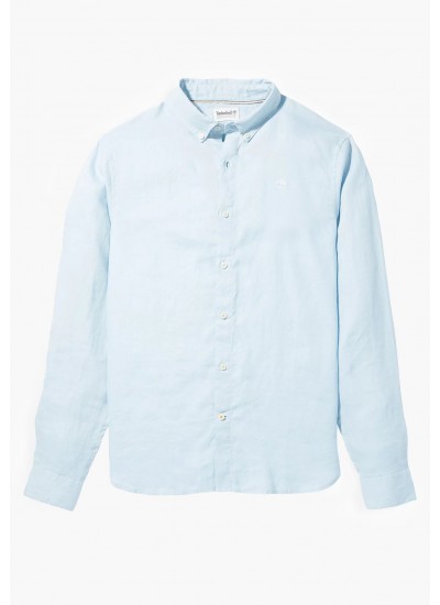 Ανδρικά Πουκάμισα Poplin.Stripe Μπλε Βαμβάκι GANT