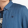 Men Shirts A2DCC Blue Linen Timberland Men Shirts A2DCC Blue Linen Timberland