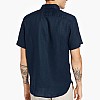 Men Shirts A2DCC DarkBlue Linen Timberland Men Shirts A2DCC DarkBlue Linen Timberland