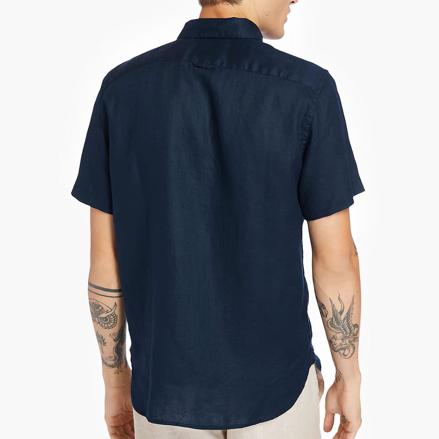 Men Shirts A2DCC DarkBlue Linen Timberland Men Shirts A2DCC DarkBlue Linen Timberland