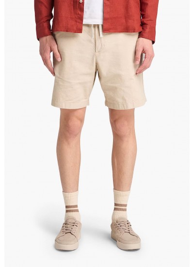 Ανδρικές Βερμούδες Relaxed.Shorts Μπεζ Βαμβάκι GANT