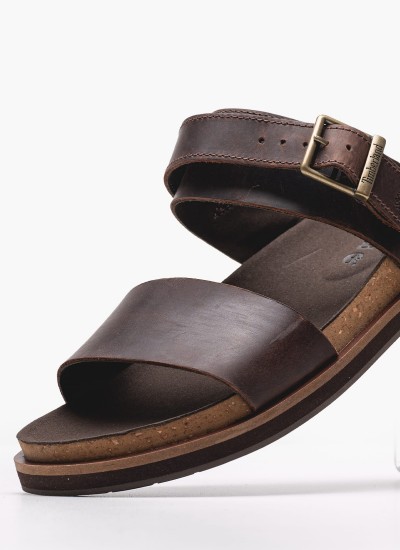 Ανδρικές Σαγιονάρες & Πέδιλα A5T48 Καφέ Δέρμα Timberland