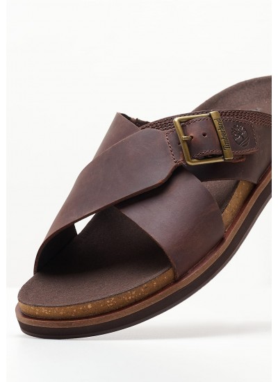 Ανδρικές Σαγιονάρες & Πέδιλα A41A1 Καφέ Δέρμα Timberland