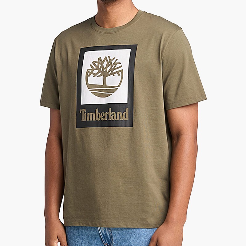 Men T-Shirts A5QS2.Lf Olive Cotton Timberland