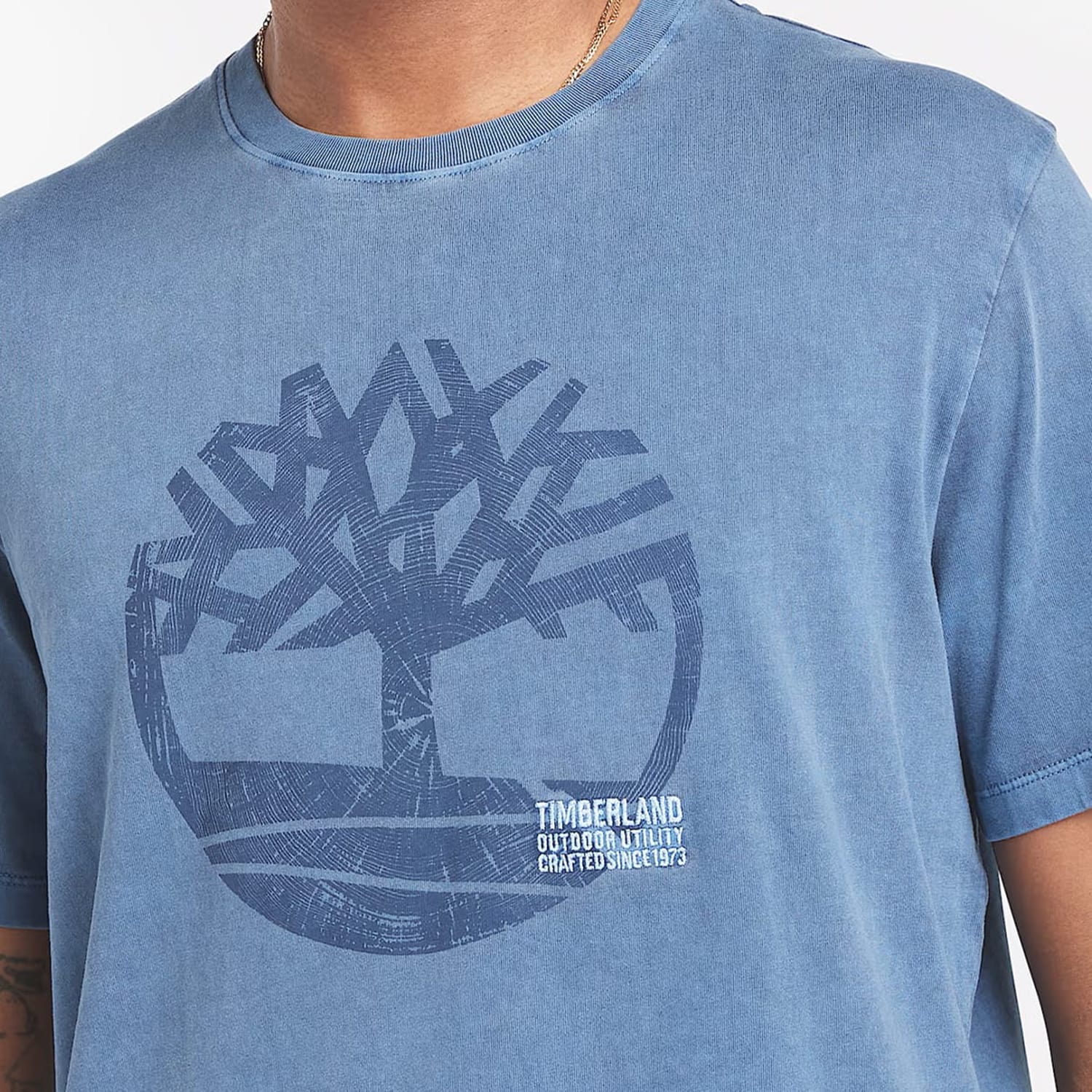 Men T-Shirts A5UEK Blue Cotton Timberland Men T-Shirts A5UEK Blue Cotton Timberland