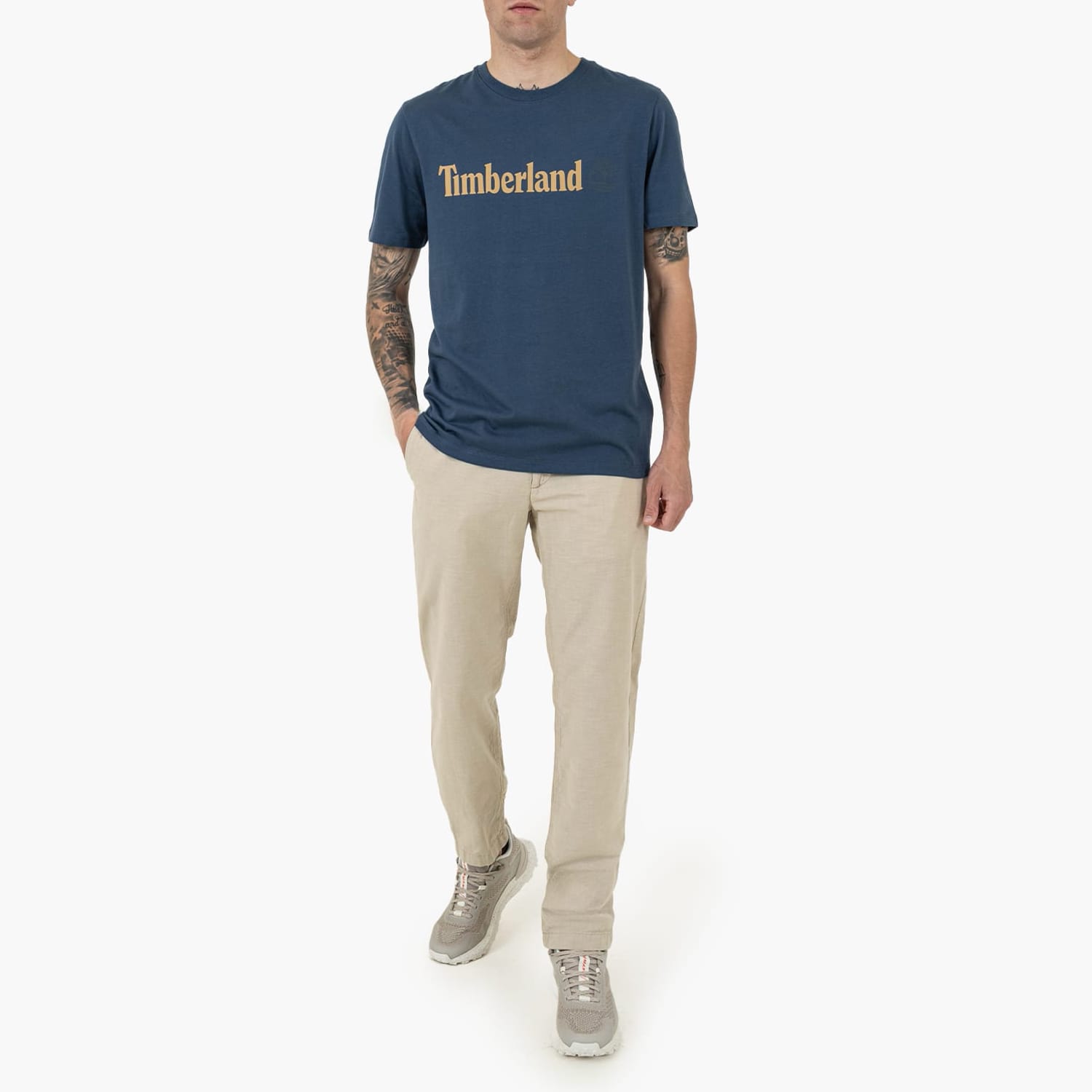 Ανδρικές Μπλούζες A5UPQ Μπλε Βαμβάκι Timberland Ανδρικές Μπλούζες A5UPQ Μπλε Βαμβάκι Timberland