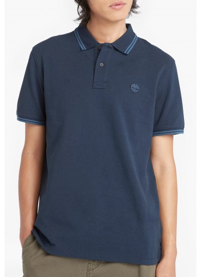 Men T-Shirts A5W4Y DarkBlue Cotton Timberland