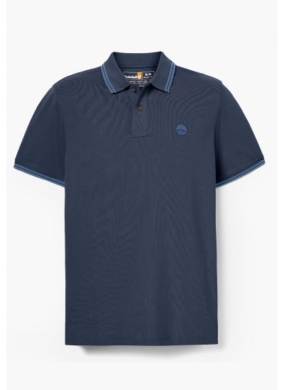 Men T-Shirts A5W4Y DarkBlue Cotton Timberland