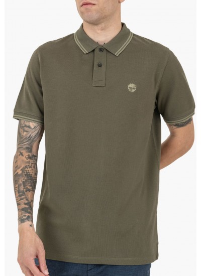 Men T-Shirts A5W4Y Olive Cotton Timberland