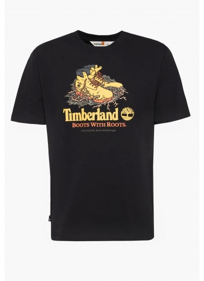 Ανδρικές Μπλούζες A6DJ1 Μαύρο Βαμβάκι Timberland