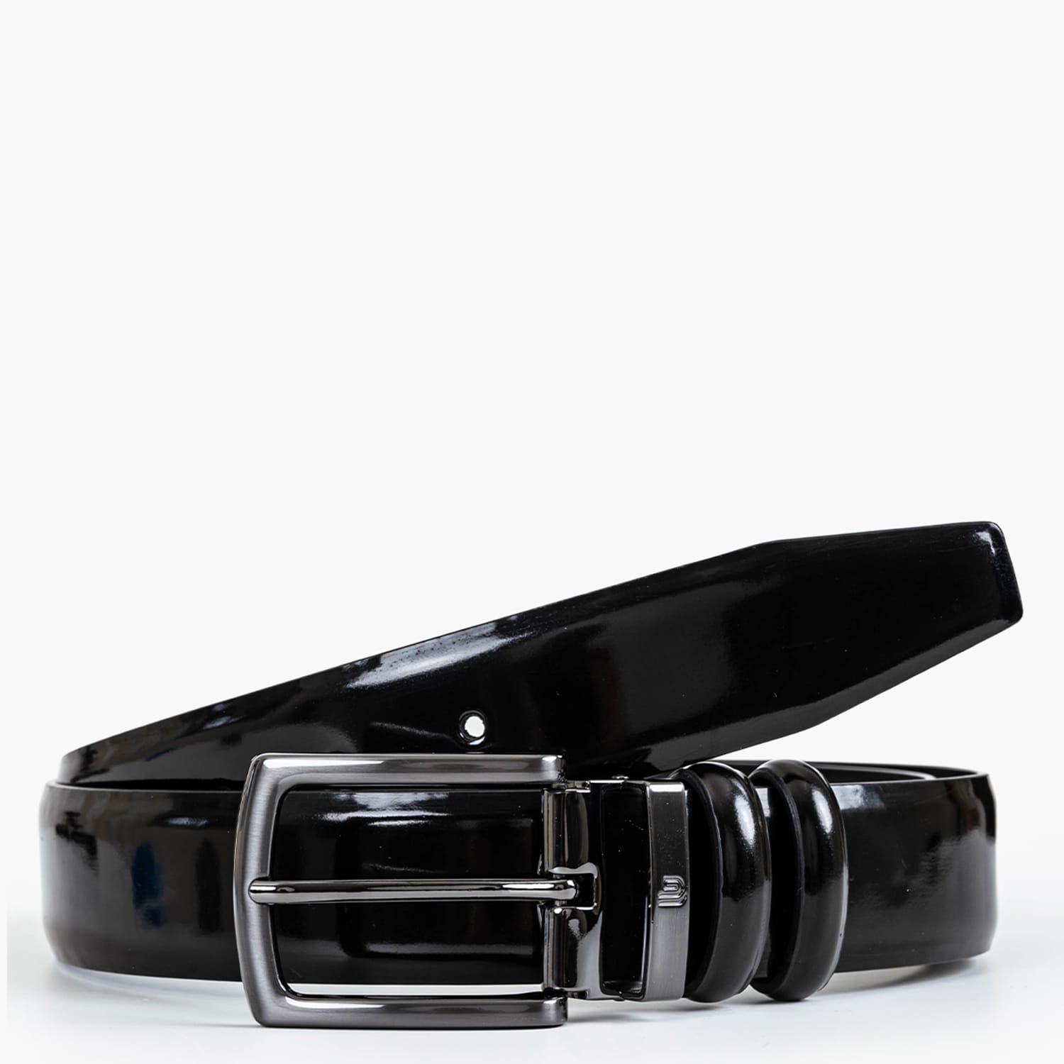 Men Belts 2007.L Black Patent Leather Mortoglou