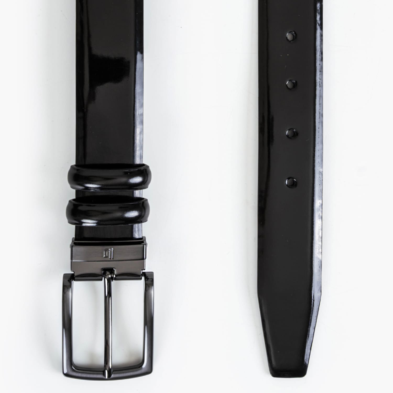 Men Belts 2007.L Black Patent Leather Mortoglou