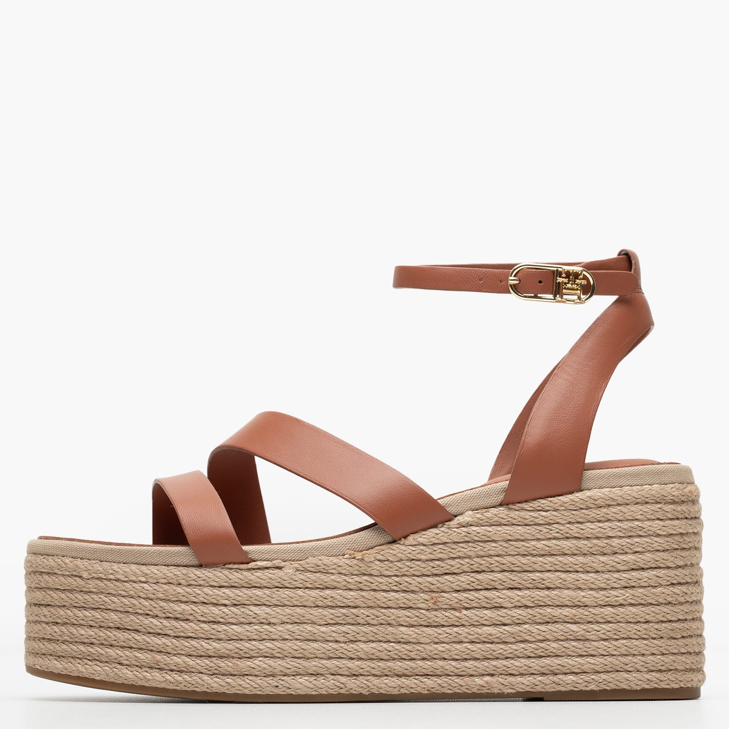 Γυναικείες Πλατφόρμες Χαμηλές Ankle.Strap Ταμπά Δέρμα Tommy Hilfiger