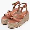 Γυναικείες Πλατφόρμες Χαμηλές Ankle.Strap Ταμπά Δέρμα Tommy Hilfiger