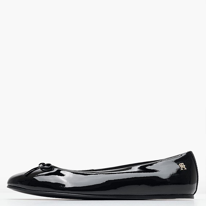 Women Balerinas Ballerina.Bow Black Patent Leather Tommy Hilfiger
