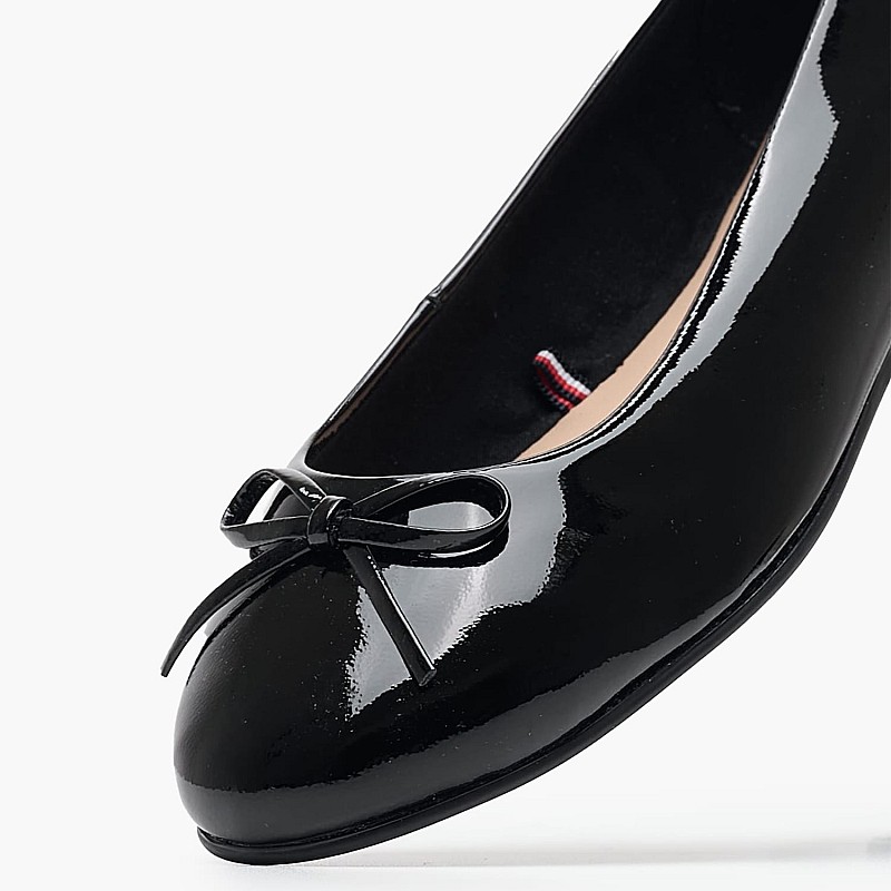 Women Balerinas Ballerina.Bow Black Patent Leather Tommy Hilfiger