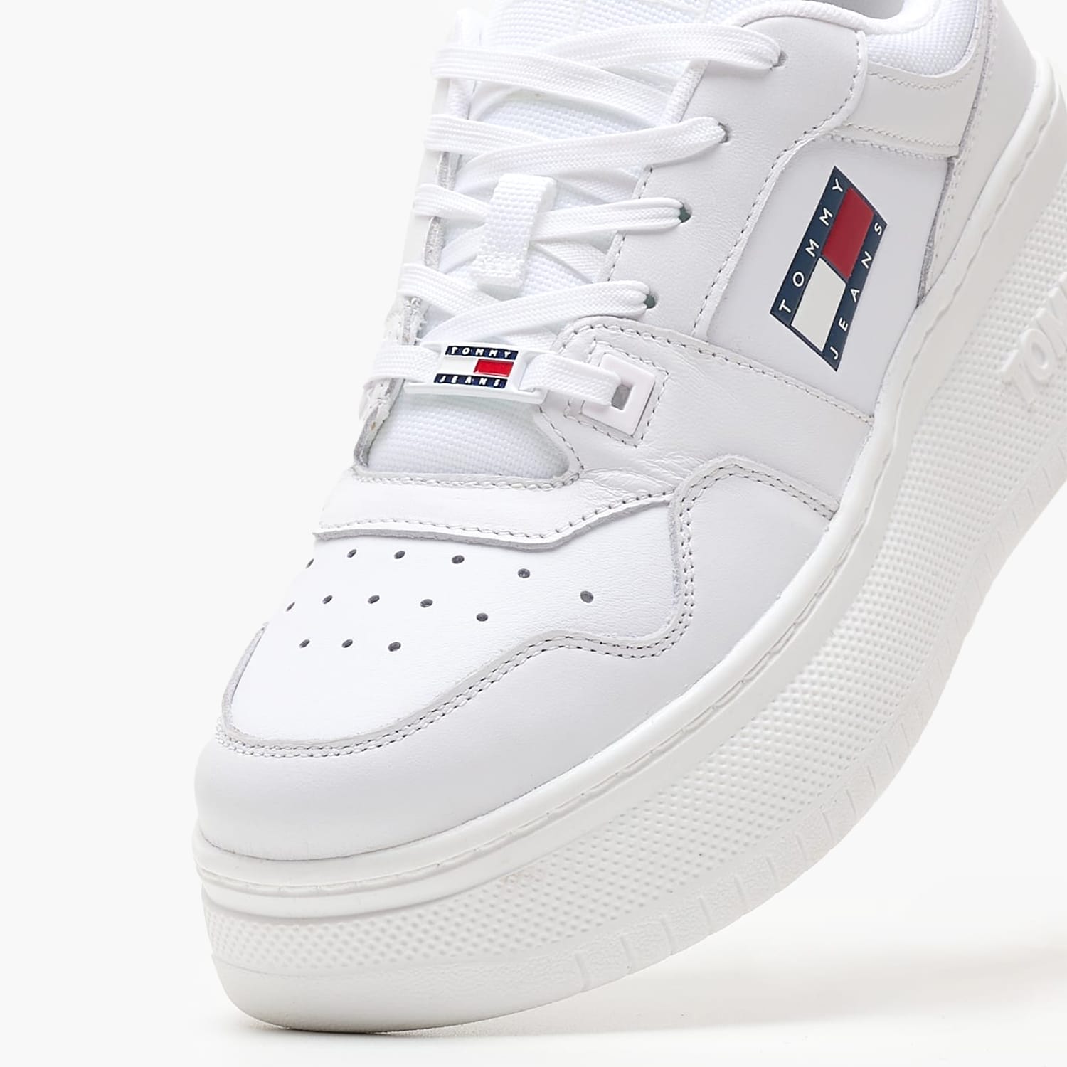 Γυναικεία Παπούτσια Casual Basket.Flatform Άσπρο Δέρμα Tommy Hilfiger