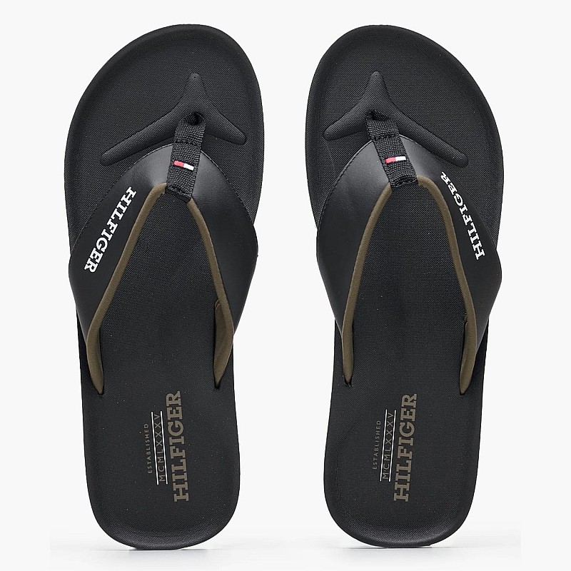 Ανδρικές Σαγιονάρες & Πέδιλα Comfort.Sandal Μαύρο ECOleather Tommy Hilfiger