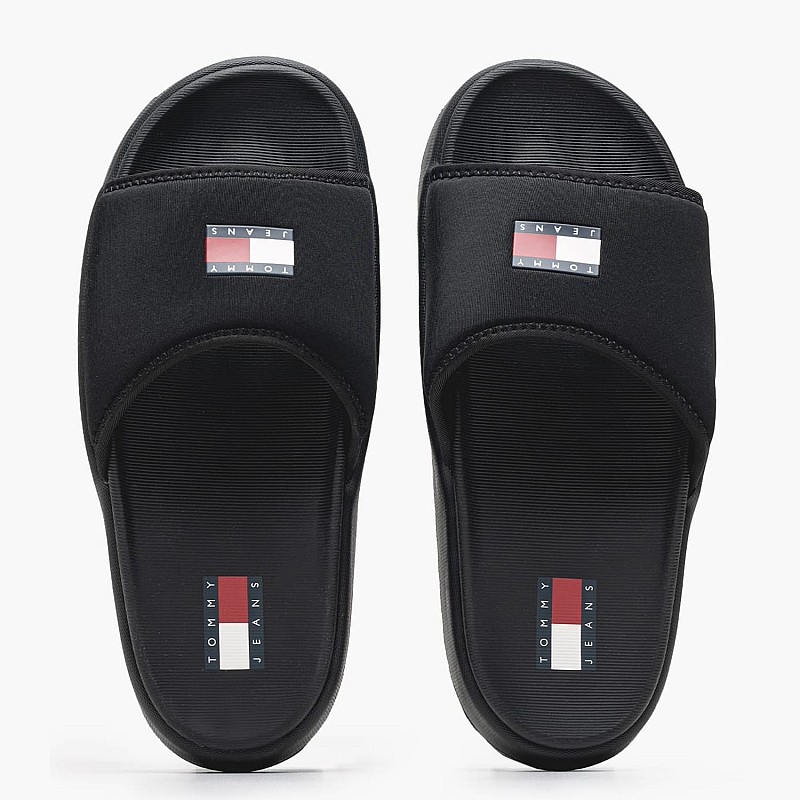 Γυναικείες Σαγιονάρες & Πέδιλα Comfy.Slide Μαύρο Ύφασμα Tommy Hilfiger