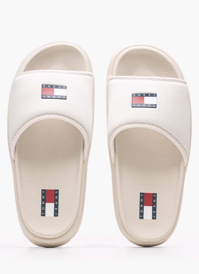 Γυναικεία Παπούτσια Casual Basket.Ess Άσπρο Δέρμα Tommy Hilfiger