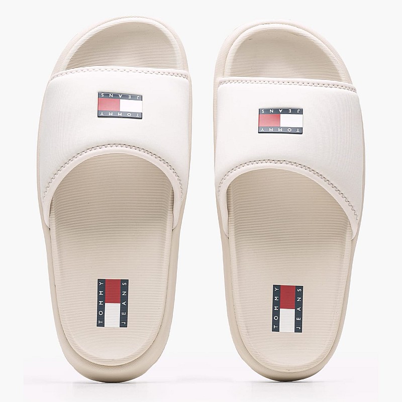 Γυναικείες Σαγιονάρες & Πέδιλα Comfy.Slide Μπεζ Ύφασμα Tommy Hilfiger