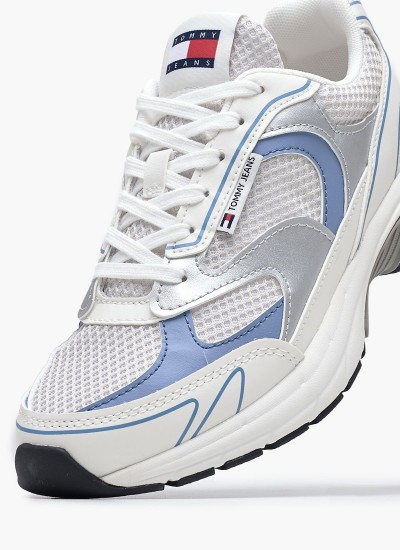 Γυναικεία Παπούτσια Casual Basket.Ess Άσπρο Δέρμα Tommy Hilfiger