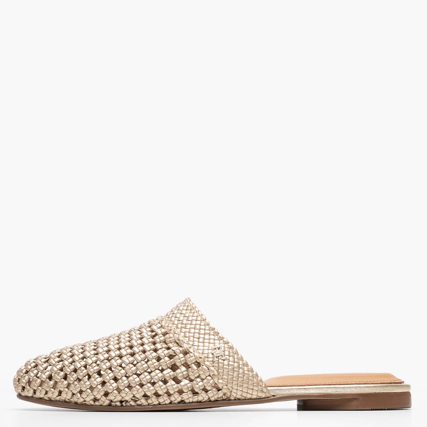 Γυναικεία Mules Crochet.Metallic Χρυσό ECOleather Tommy Hilfiger