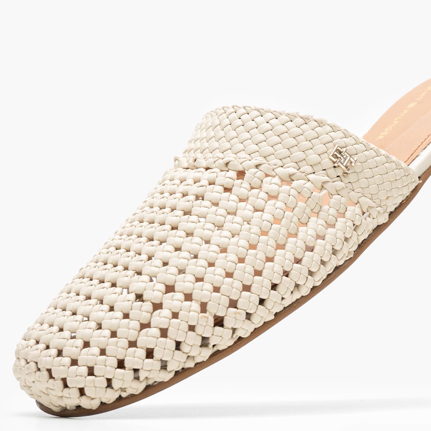 Γυναικεία Mules Crochet.Mule Μπεζ ECOleather Tommy Hilfiger