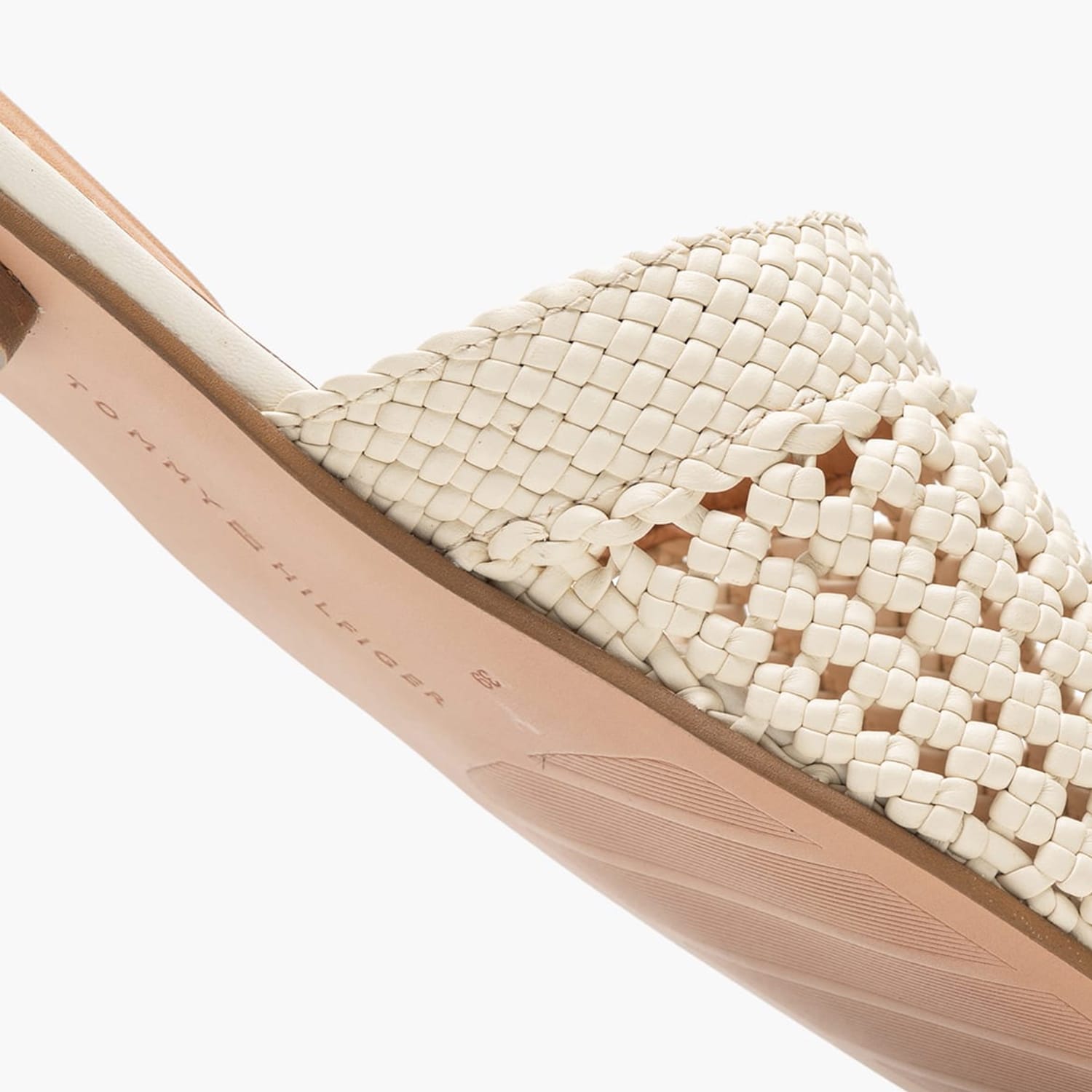Women Mules Crochet.Mule Beige ECOleather Tommy Hilfiger Women Mules Crochet.Mule Beige ECOleather Tommy Hilfiger