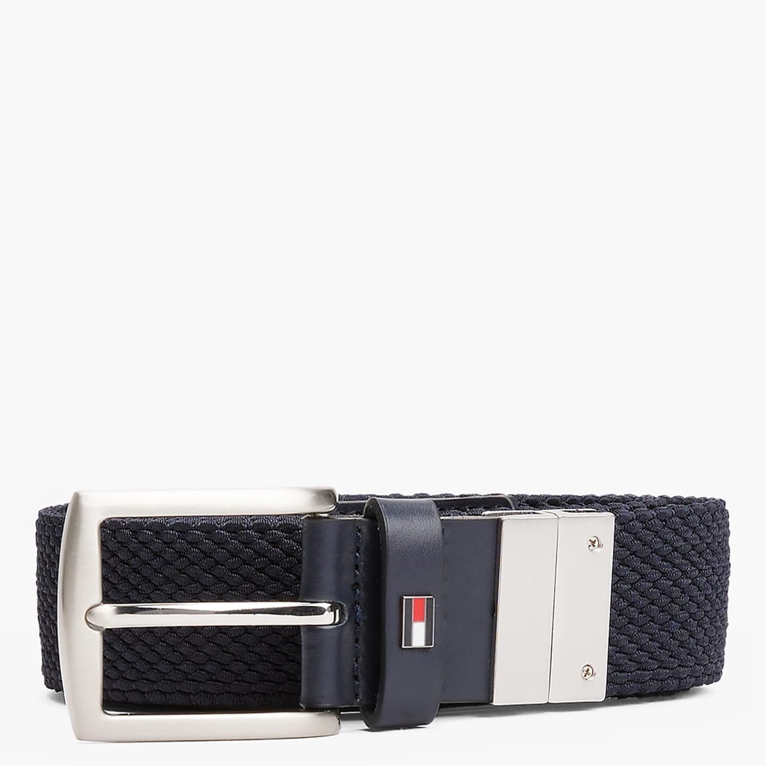 Ανδρικές Ζώνες Denton.Elastic Μπλε Δέρμα-Ύφασμα Tommy Hilfiger