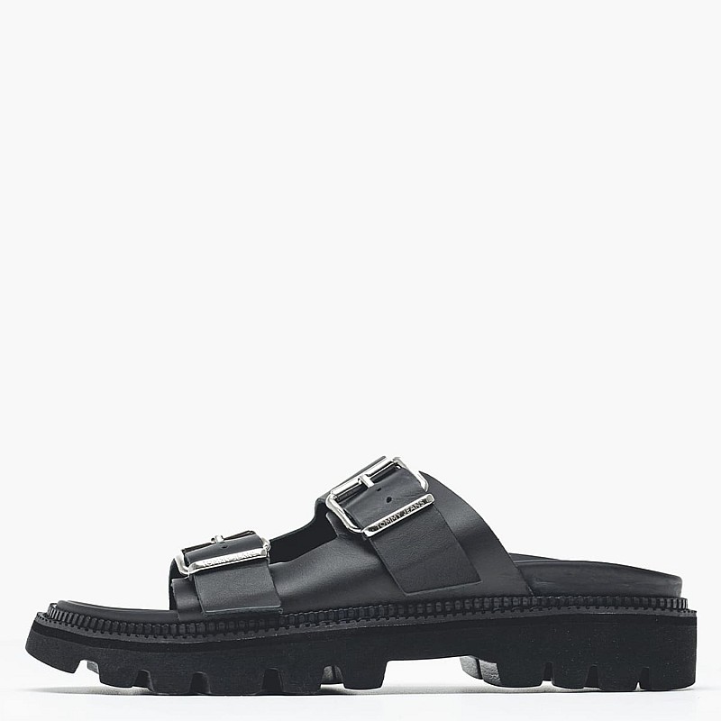 Γυναικεία Flats Double.Strap Μαύρο Δέρμα Tommy Hilfiger