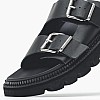 Women Flats Double.Strap Black Leather Tommy Hilfiger Women Flats Double.Strap Black Leather Tommy Hilfiger