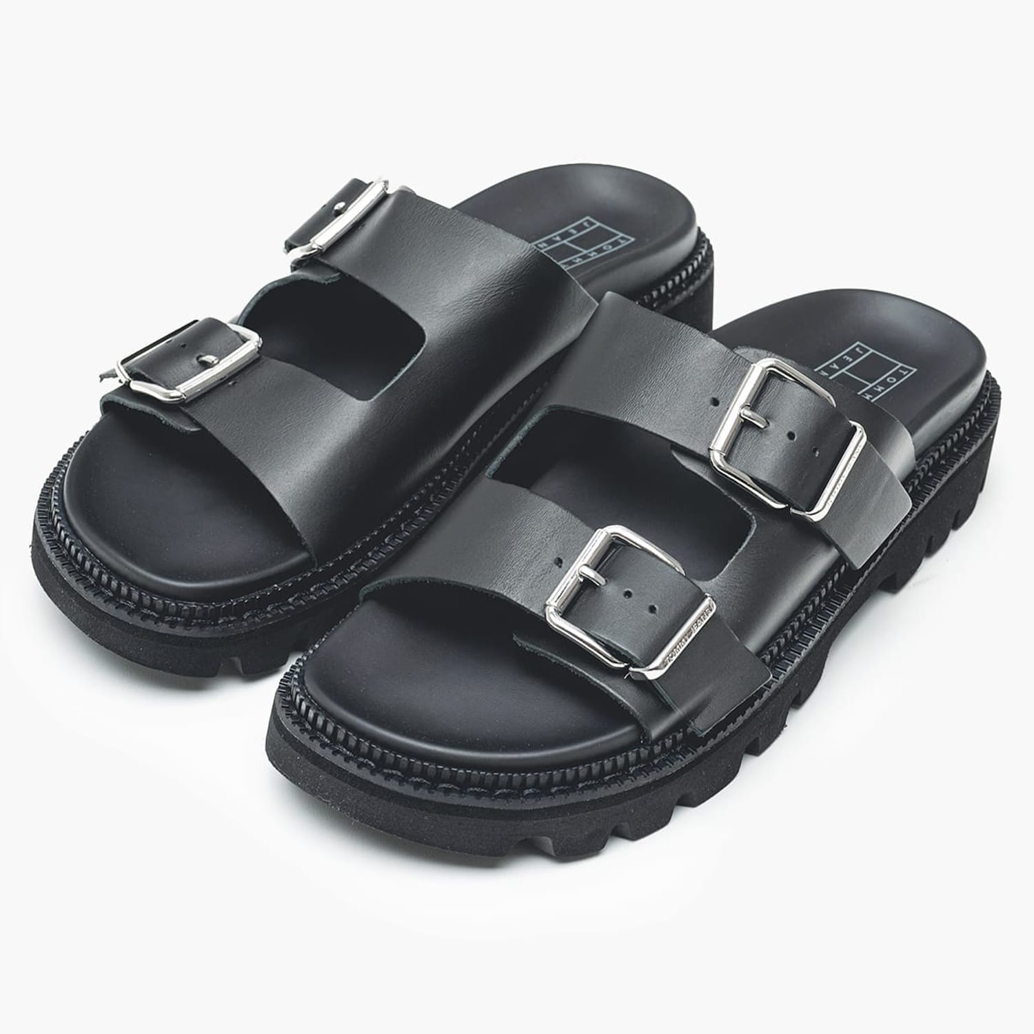 Women Flats Double.Strap Black Leather Tommy Hilfiger Women Flats Double.Strap Black Leather Tommy Hilfiger