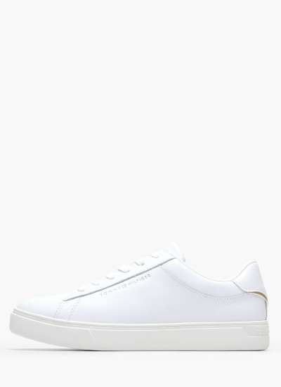 Γυναικεία Παπούτσια Casual Basket.Ess Άσπρο Δέρμα Tommy Hilfiger