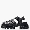 Γυναικεία Πέδιλα F.Sandal Μαύρο Δέρμα Tommy Hilfiger Γυναικεία Πέδιλα F.Sandal Μαύρο Δέρμα Tommy Hilfiger