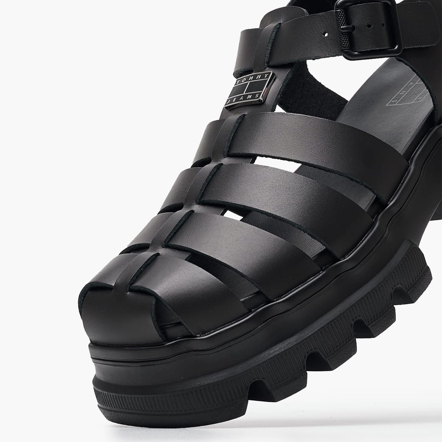 Γυναικεία Πέδιλα F.Sandal Μαύρο Δέρμα Tommy Hilfiger