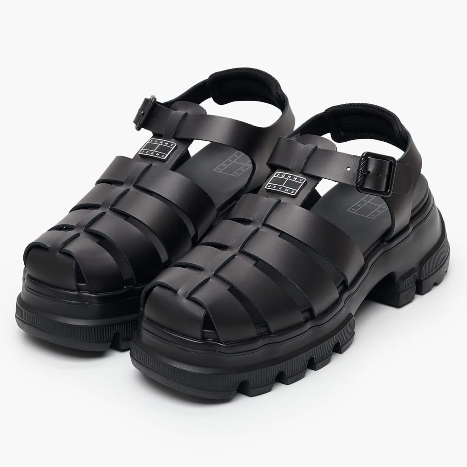 Γυναικεία Πέδιλα F.Sandal Μαύρο Δέρμα Tommy Hilfiger Γυναικεία Πέδιλα F.Sandal Μαύρο Δέρμα Tommy Hilfiger