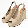 Γυναικείες Πλατφόρμες Ψηλές Flag.H.Slingback Μπεζ Ύφασμα Tommy Hilfiger Γυναικείες Πλατφόρμες Ψηλές Flag.H.Slingback Μπεζ Ύφασμα Tommy Hilfiger