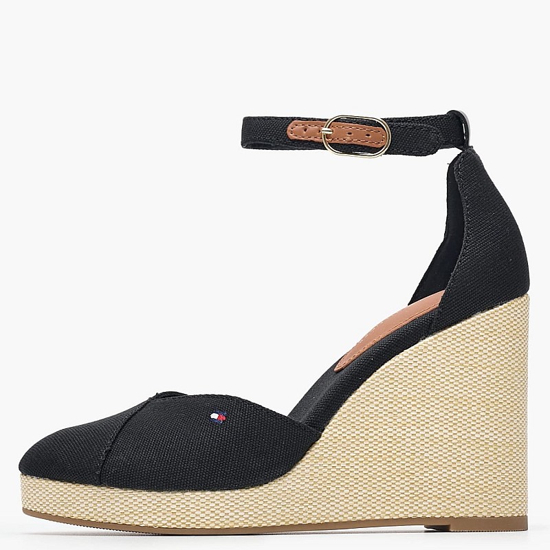 Women Espadrilles Flag.High.Esp Black Fabric Tommy Hilfiger