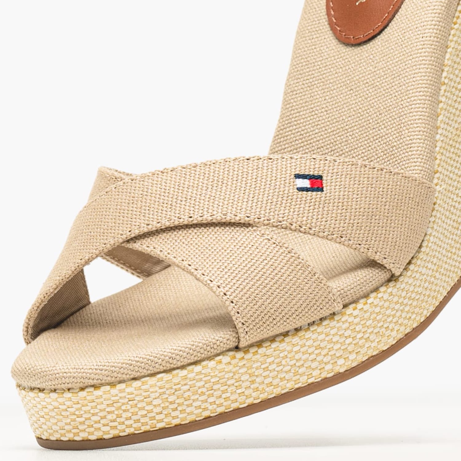 Γυναικείες Πλατφόρμες Ψηλές Flag.Wedge Μπεζ Ύφασμα Tommy Hilfiger