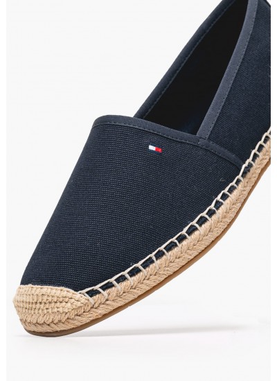 Γυναικεία Flats Th.Chain Μπλε Δέρμα Tommy Hilfiger