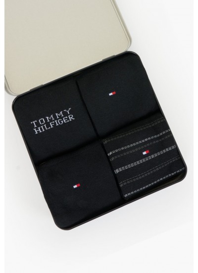 Ανδρικές Κάλτσες Striped.Socks Μαύρο Βαμβάκι Tommy Hilfiger