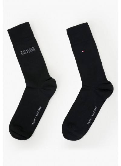 Ανδρικές Κάλτσες Striped.Socks Μαύρο Βαμβάκι Tommy Hilfiger