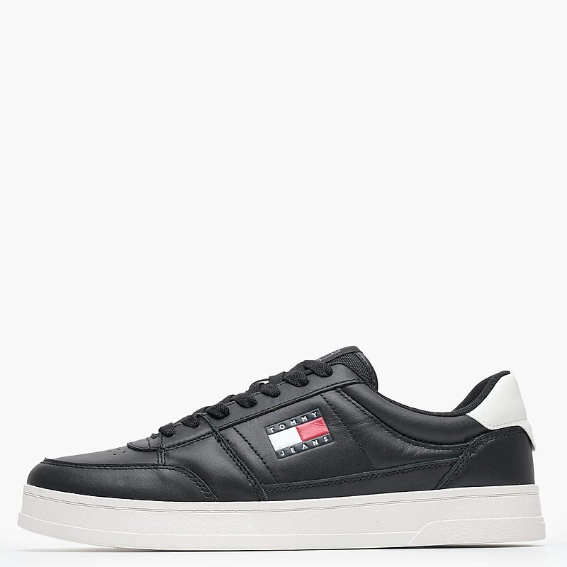 Ανδρικά Παπούτσια Casual Greenwich.Ess Μαύρο Δέρμα Tommy Hilfiger