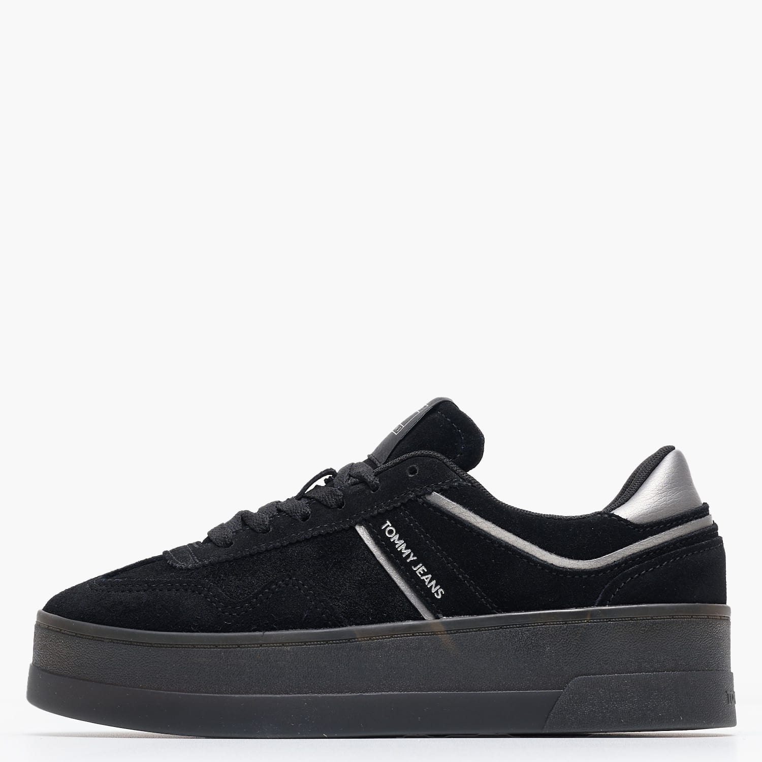 Γυναικεία Παπούτσια Casual Greenwich.Flatform Μαύρο Δέρμα Καστόρι Tommy Hilfiger