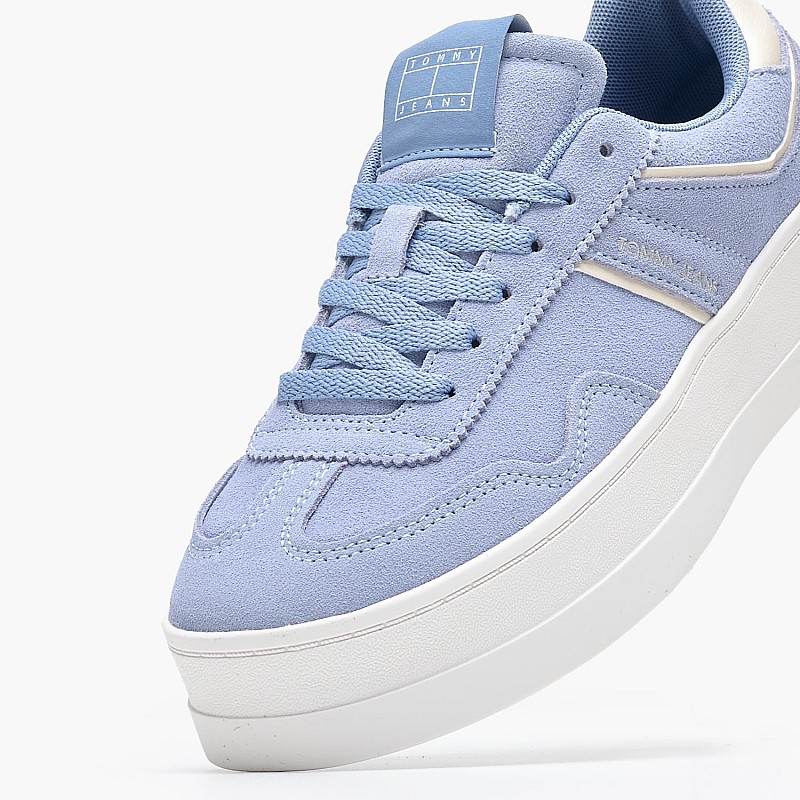 Γυναικεία Παπούτσια Casual Greenwich.Flatform Μπλε Δέρμα Καστόρι Tommy Hilfiger