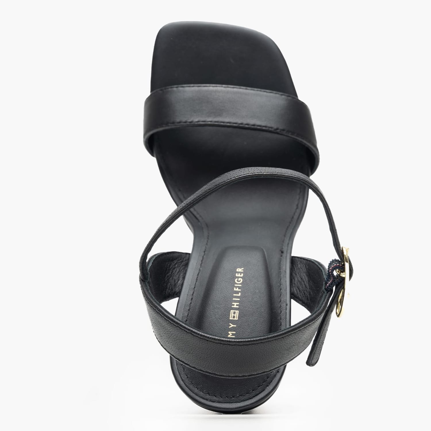 Women Sandals Heel.Sandal Black Leather Tommy Hilfiger Women Sandals Heel.Sandal Black Leather Tommy Hilfiger