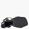 Women Sandals Heel.Sandal Black Leather Tommy Hilfiger Women Sandals Heel.Sandal Black Leather Tommy Hilfiger
