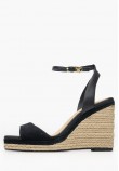 Γυναικείες Πλατφόρμες Ψηλές Leather.Wedge Μαύρο Δέρμα Καστόρι Tommy Hilfiger